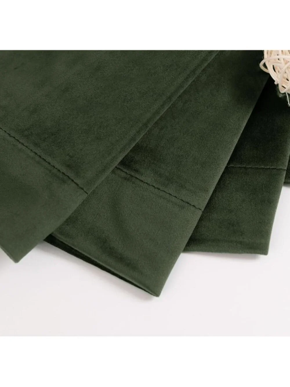 Olive Green Velvet Blackout Curtains, 52x84 Inch, Set of 2 Panels for Privacy